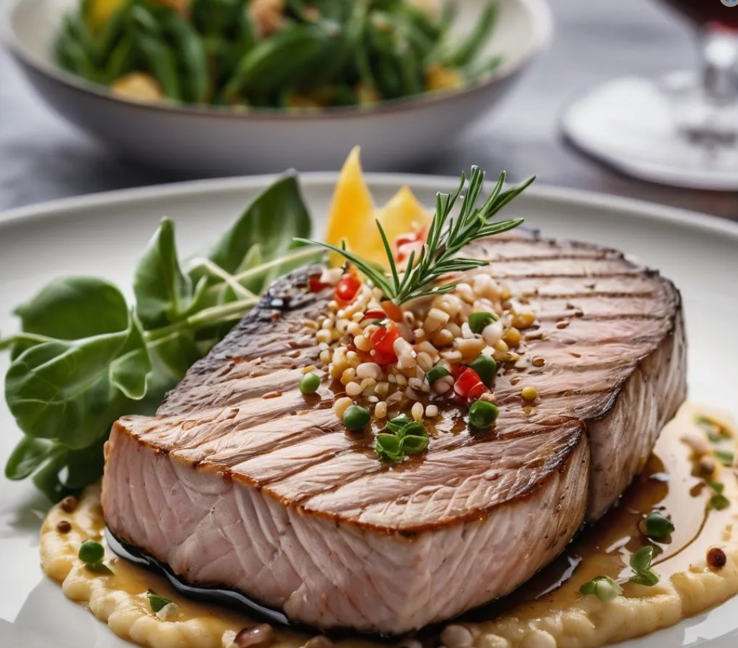 Tuna steak sesame crust